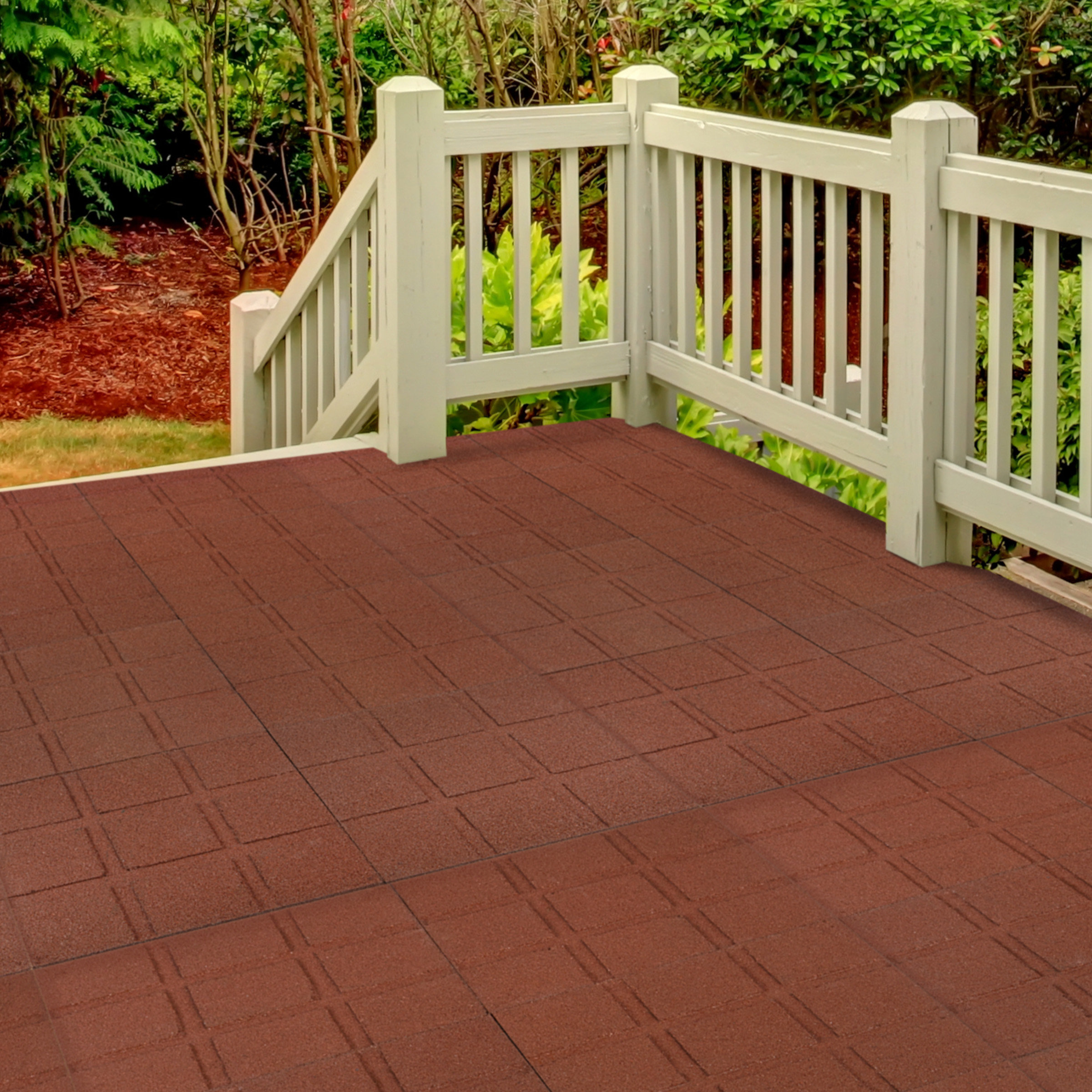 Pure Garden Deck Tiles 8-Pack - Dual-Sided Outdoor Flooring Tile ...