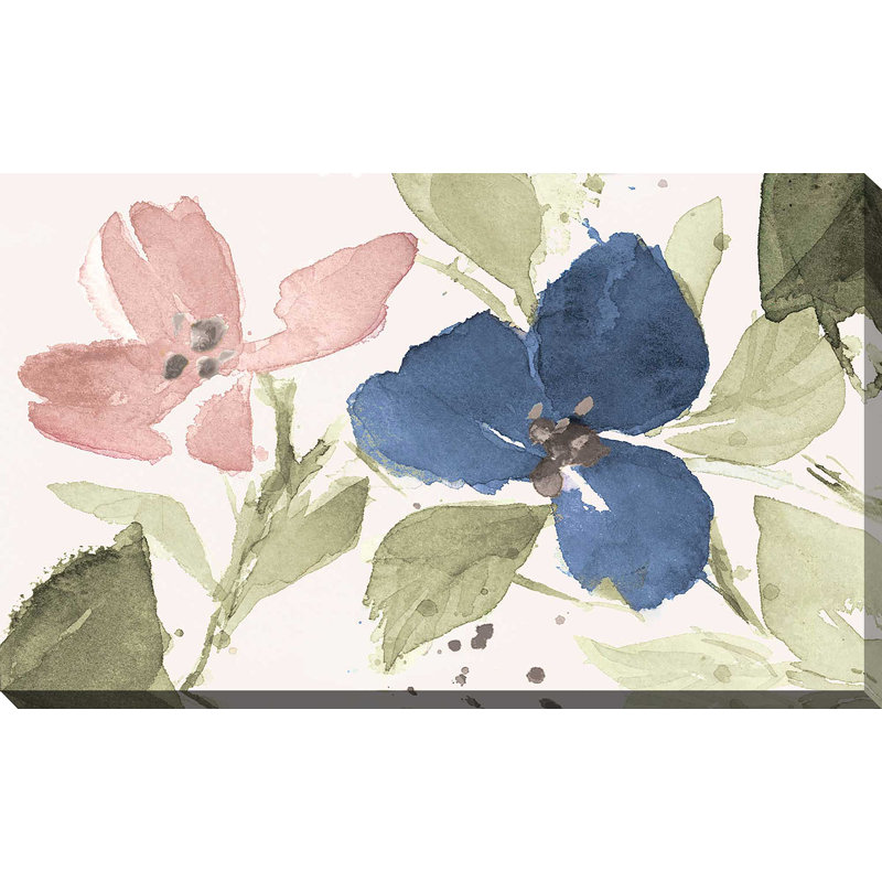 Blooms I - Reproduction d'art sur toile tendue, H 18 po x l 40 po x P 1 po