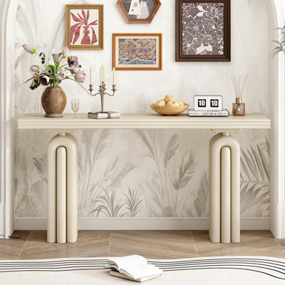 Console élégante et luxueuse en placage d'acacia