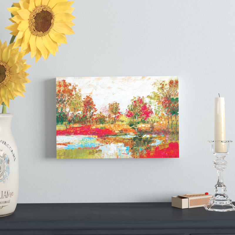«Colorful Palette Knife Landscape», reproduction sur toile, H 8 po x l 12 po
