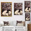 Chat blanc et chat noir dormant sous un arbre - impression-2118301302-2118301303