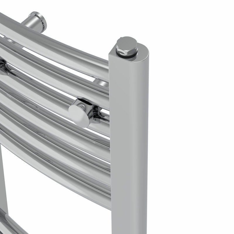 Cioffred Curved Towel Rail Heated Towel Rails, Chrome, 180cm H x 60cm W x 5.6cm D