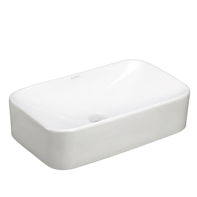 Elanti 11.88'' White Porcelain Rectangular Bathroom Sink