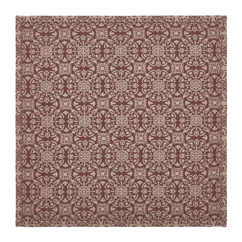 Plateau de table géométrique , Carré 20 po, Brun clair, rouge