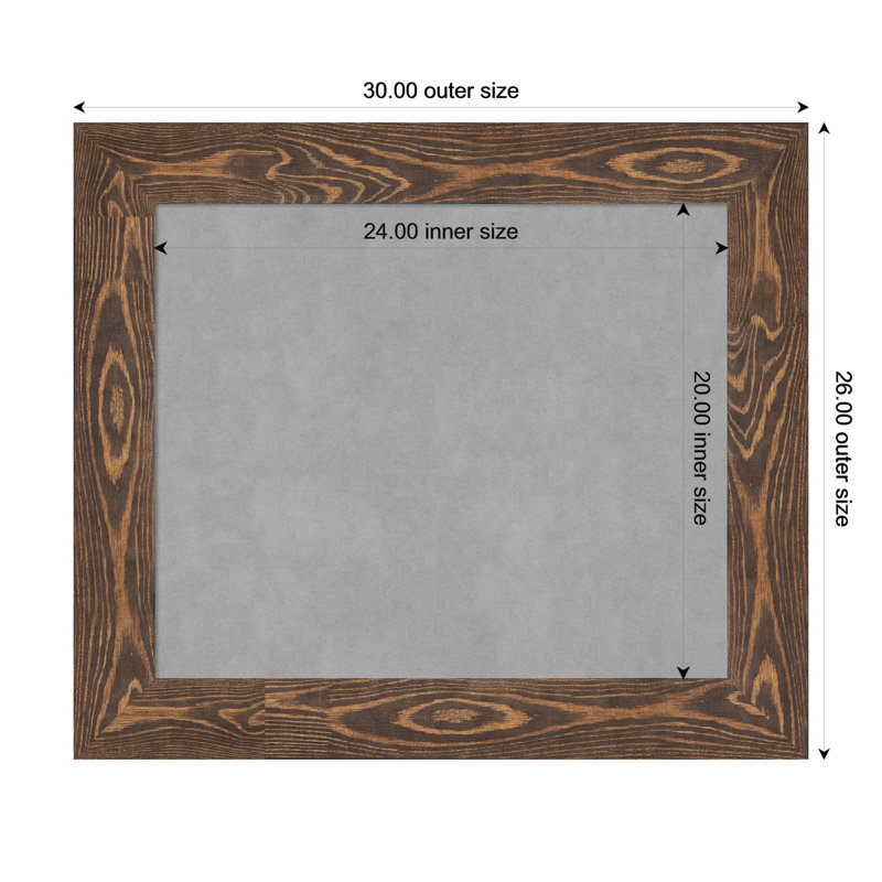 Tableau magnétique encadré brun pont, H 26 po x l 30 po