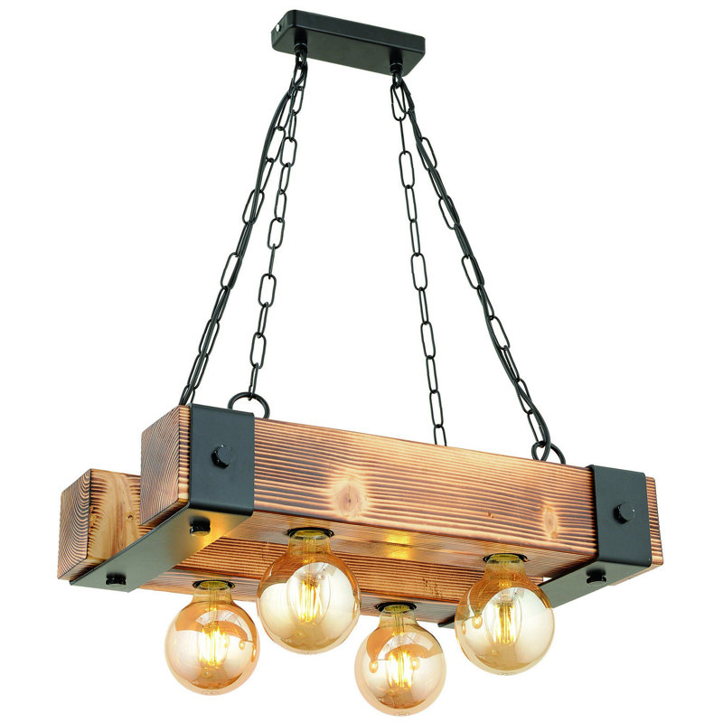 Biornulf 4 - Light Walnut/Black Geometric Pendant