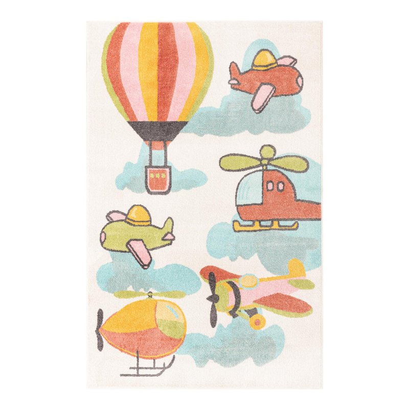 Whimsy Kids Polypropylene Plastic Rug, Rectangle 5'3" x 8'