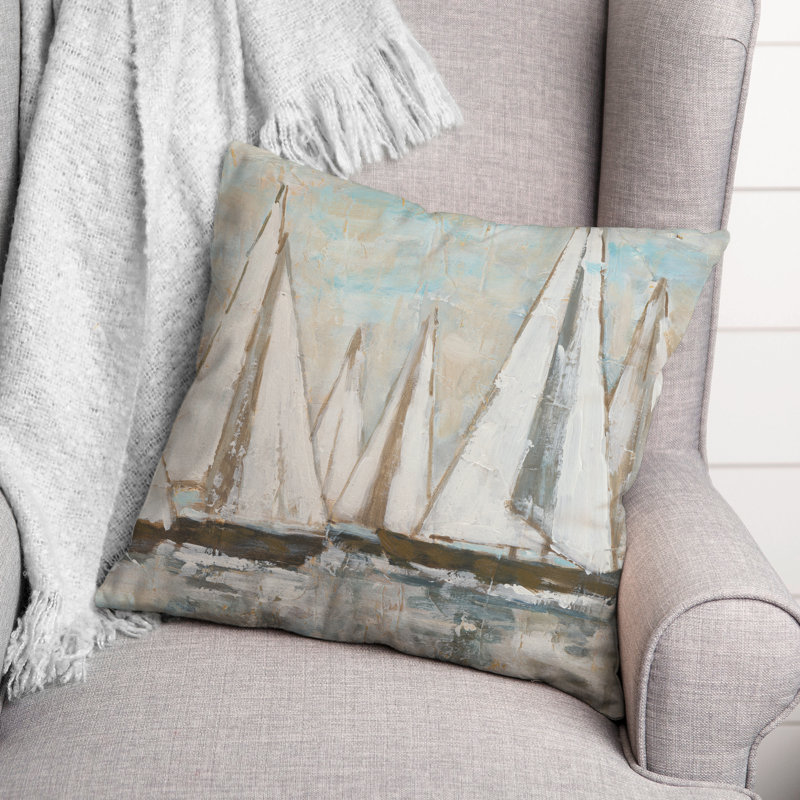  Housse de coussin d'extérieur carré Painterly, Bleu clair
