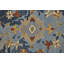 Tapis floral en laine noué à la main bleu / orange / rouge-1974158061