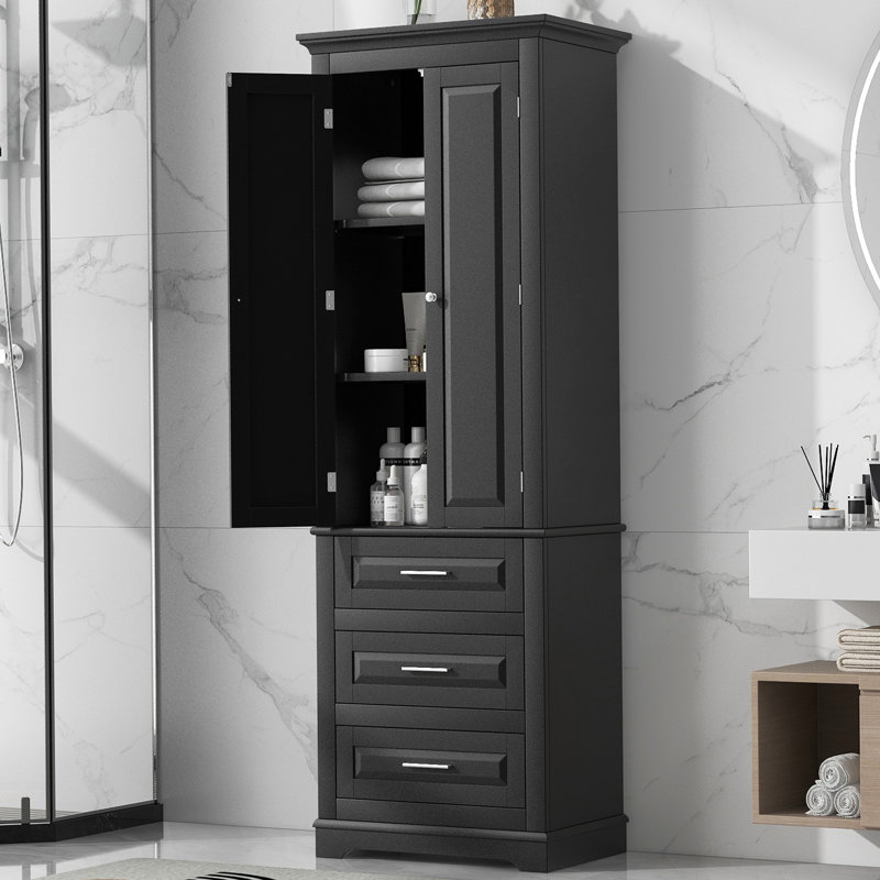 Rosa 70'' Freestanding Bathroom Cabinet, Black