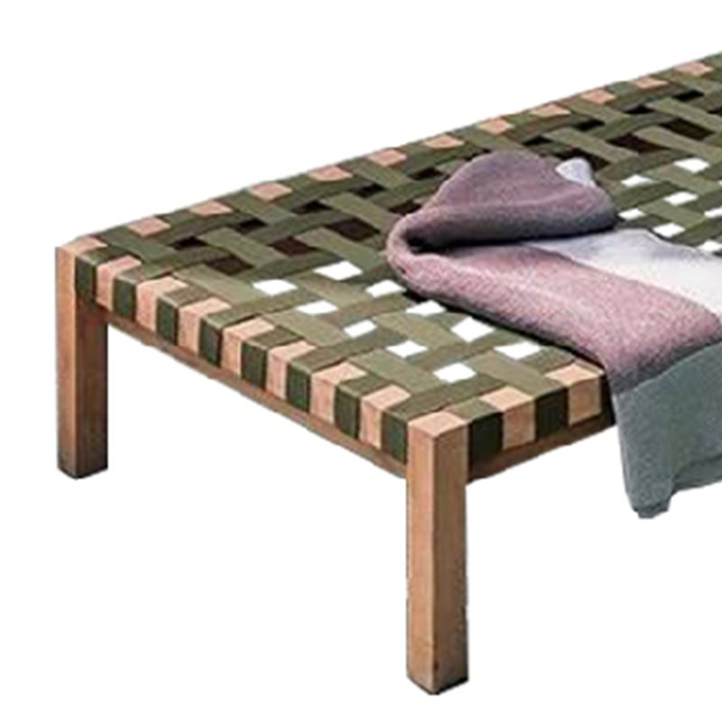 Chaise longue d'extérieur réglable en corde de teck