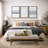Geometric Line "Grunge Beige Blue Abstract Artwork, Modern Neutral Minimalist Wall Pictures, Large Framed Canvas Giclee Print 3 Pieces Wall Art" 16x24x3 pcs, 24x36x3 pcs-119460506-90847616