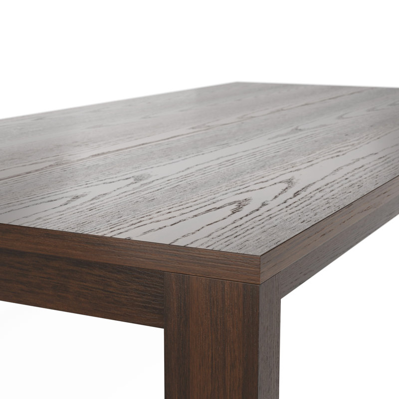 83.8'' W Solid Wood Office Desk with Spacious Work Surface, Rectangular Computer Desk, Brown