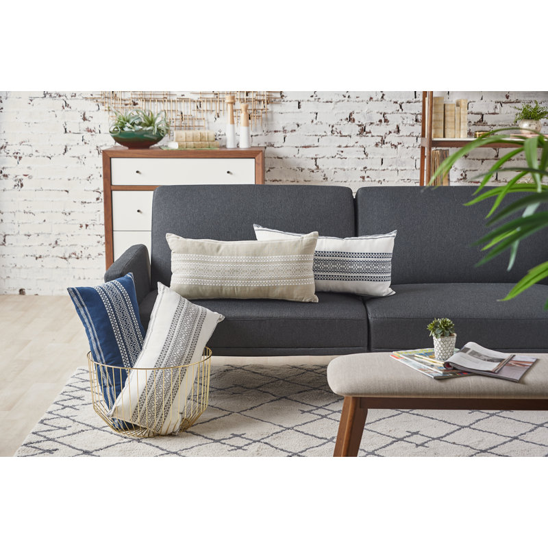 Clayton Geometric Woven Lumbar Throw Pillow, Berry