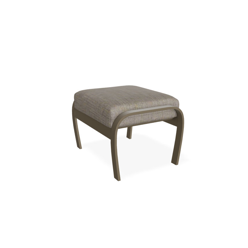Repose-pieds avec coussin Askar, Tissage uni cendre coulée Sunbrella®, Bois de plage texturé