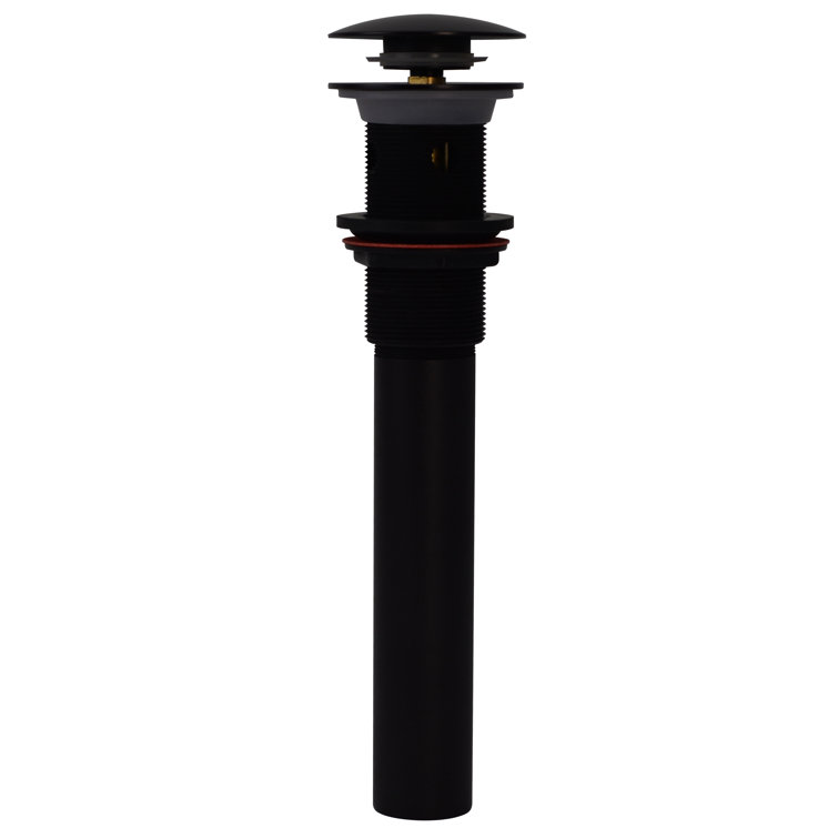 Mushroom Style Push-Down Lavatory Drain Assembly with Overflow Holes - Exposed