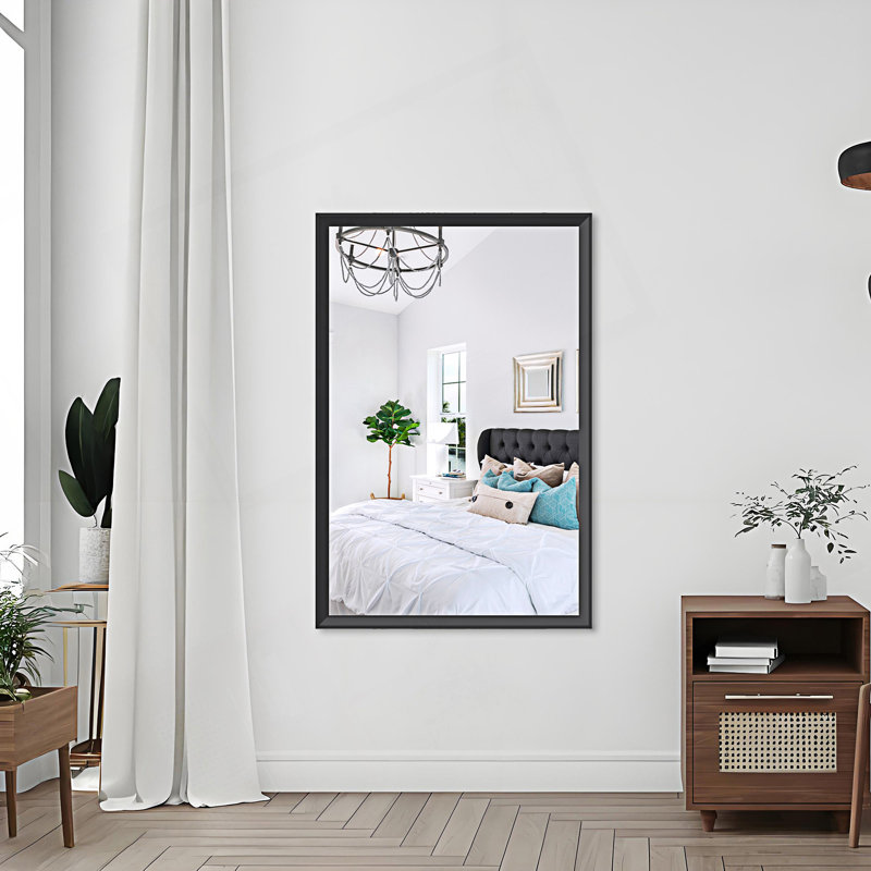 Miroir de salle de bain moderne, 48,05 po x 32,05 po , Noir