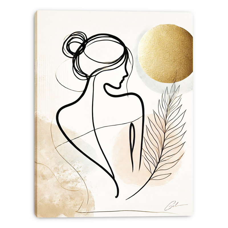 «Golden Muse», art mural sur toile tendue, H 24 po x l 16 po