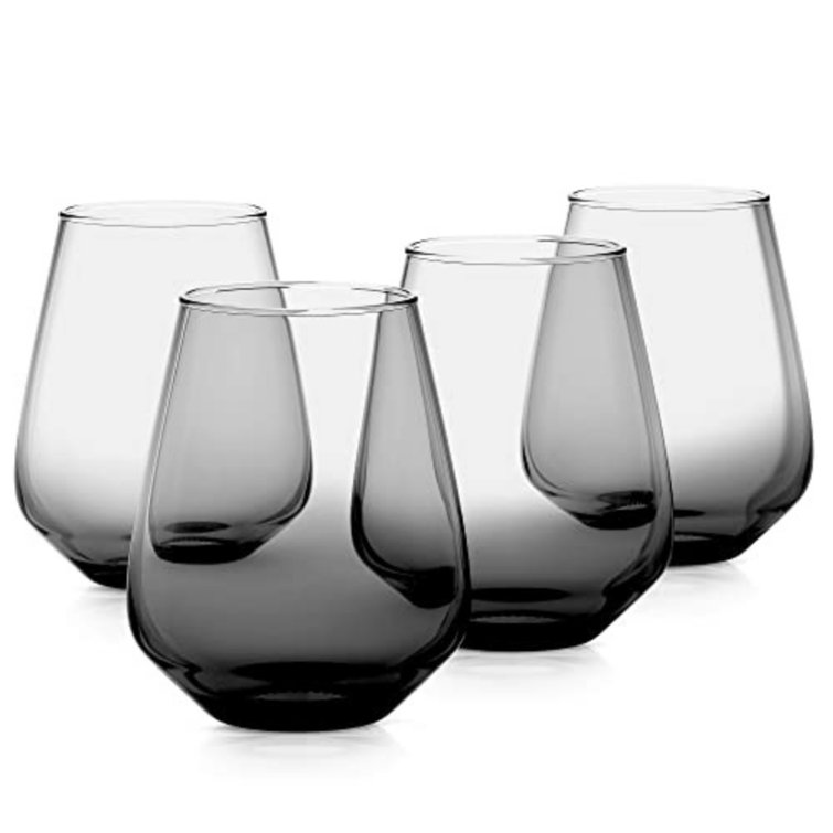 Rakle 4 - Piece 14.3oz. Glass Drinking Glass Glassware Set