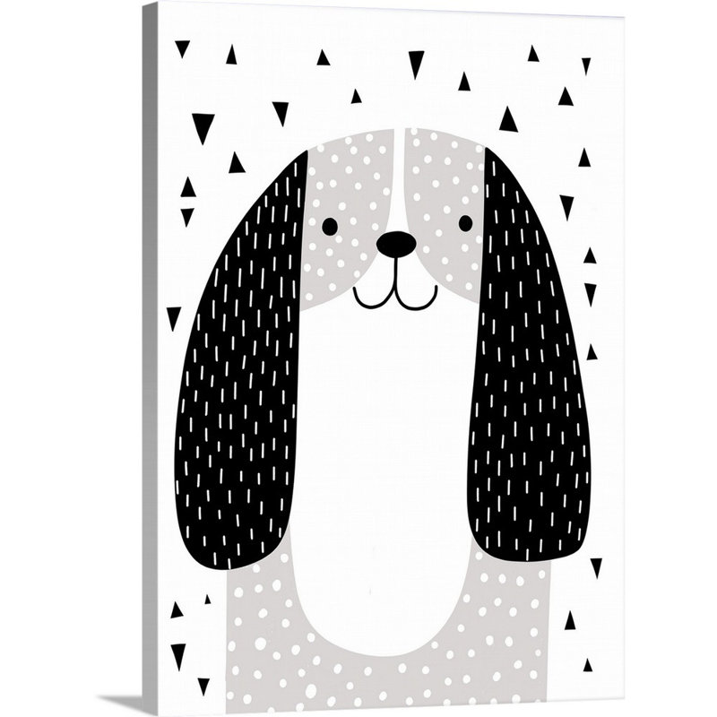 Art à motif mixte pour chien Sheard, Toile tendue, H 40 po x l 30 po x P 1,25 po