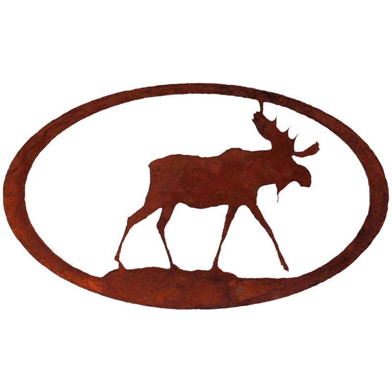 Art mural ovale Dugout Creek Designs, Patine rouillée naturelle