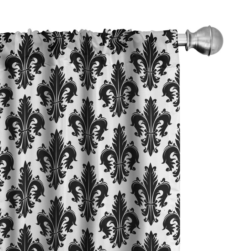 Damask Semi-Sheer Rod Pocket Curtain Panels, 28" x 95"
