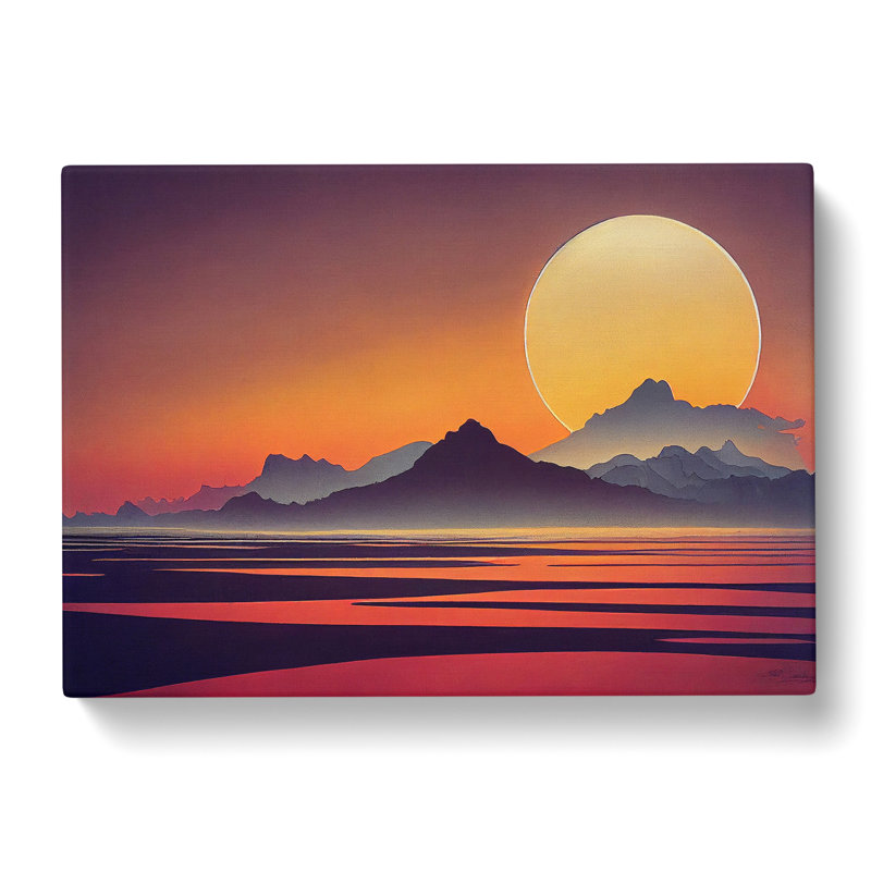 Daring Mountain Sunset - Wrapped Canvas, 35cm H x 50cm W x 3cm D