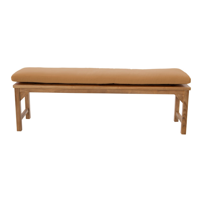 Banc de jardin en teck Velay, H 18 po x l 72 po x P 15,25 po, Chameau