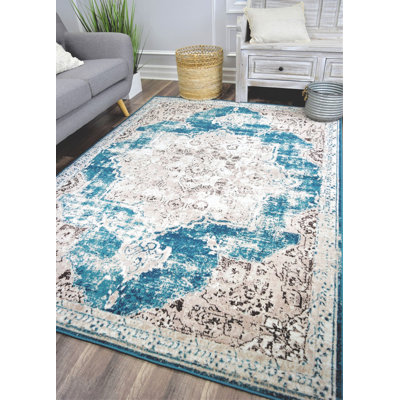 Tapis bleu sarcelle Harlow