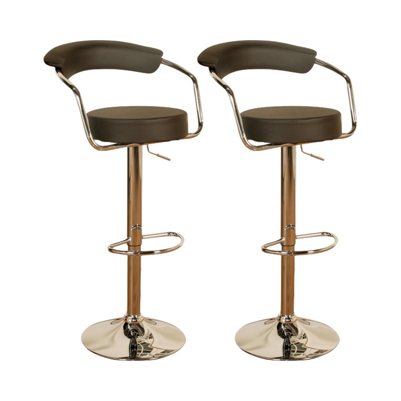 Swivel Upholstered Adjustable Height Counter Stool, Brown