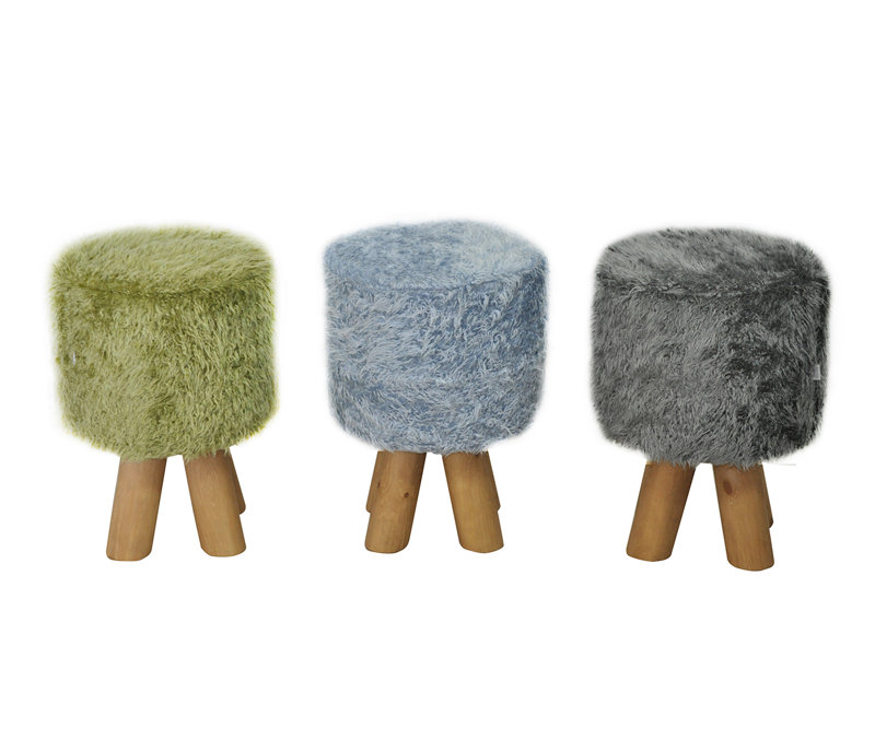Solid + Manufactured Wood Accent Stool, Blue