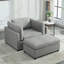 Fauteuil surdimensionné en lin avec repose-pieds de 50 po de largeur-2004979741