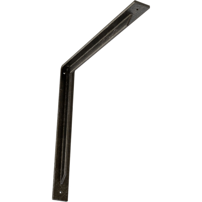 Support en acier Stockport, Argenté antique chaleureux, H 18 po x l 2 po x P 18 po