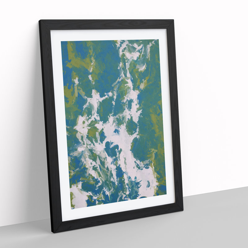 Chasing Eternity - Painting, 66cm H x 48cm W x 2cm D, Black Framed, White