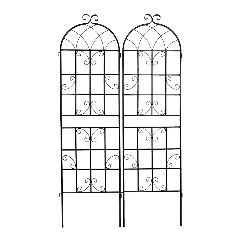 Paquet de 2, treillis de jardin en métal antirouille de 19,7 po pour plantes grimpantes, H 86,7 po x l 40 po x P 0,2 po