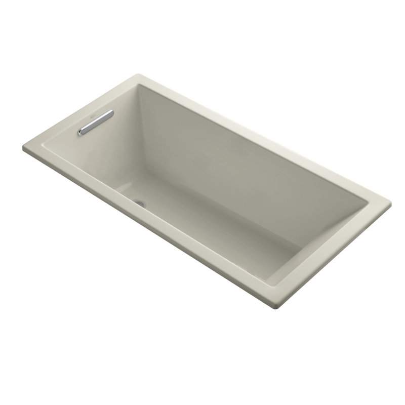 Underscore 60" x 30" Drop-In or Undermount Acrylic Soaking Bathtub with Sloped Backrest, Mexican Sand