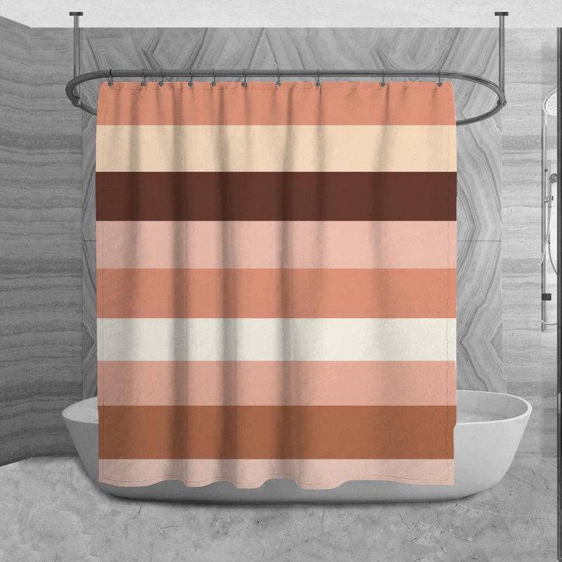 Striped Shower Curtain, 73" H x 70" W