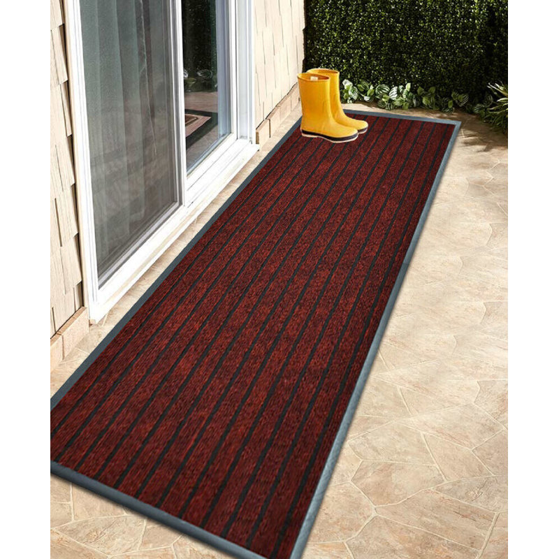 Non-Slip Indoor Outdoor Door Mat, Rectangle 50 x 90 cm, Red