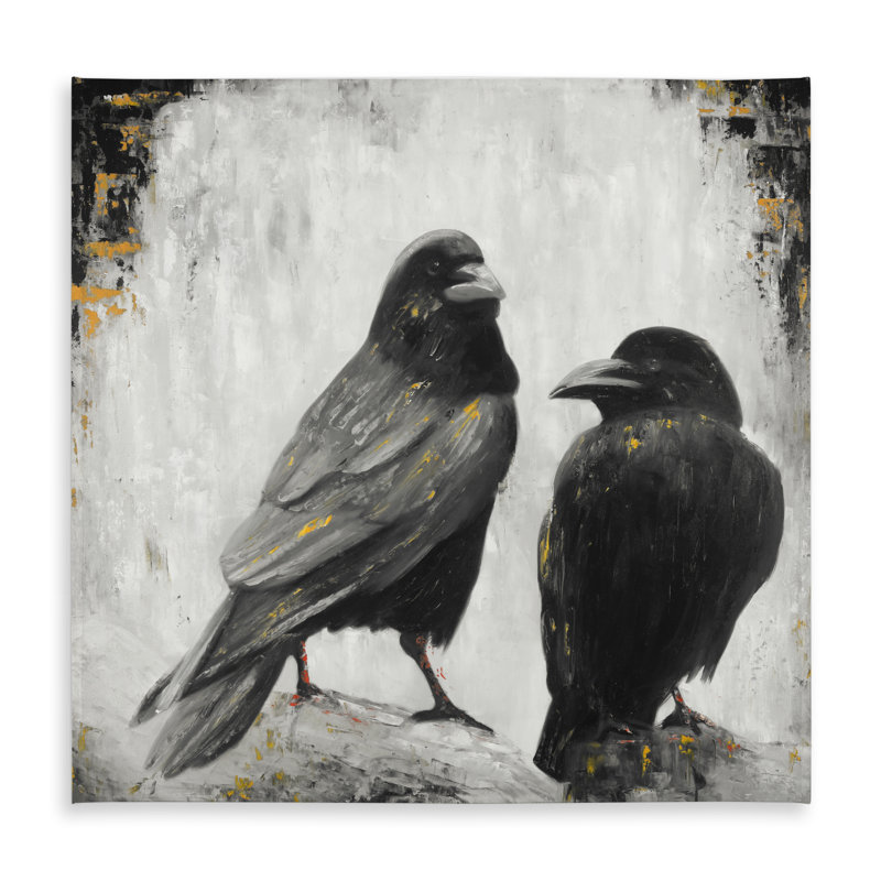 Two Crows Birds Tablecloth | Indoor/Outdoor Industrial Decor