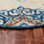Tapis rond en laine touffeté à la main beige / bleu-600655867