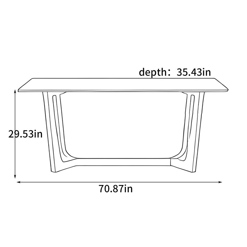 Table de salle à manger Luxury, H 29,53 po x L 70,87 po x l 35,43 po