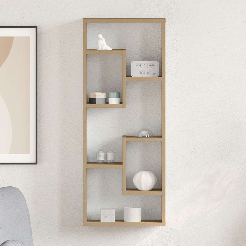 Wall Shelf 36X16x90 Cm Engineered Wood, Artisan Oak