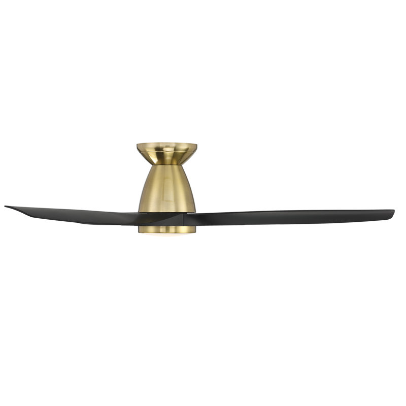 Skylark Smart 54'' Satin Brass Black LED Ceiling Fan with Remote