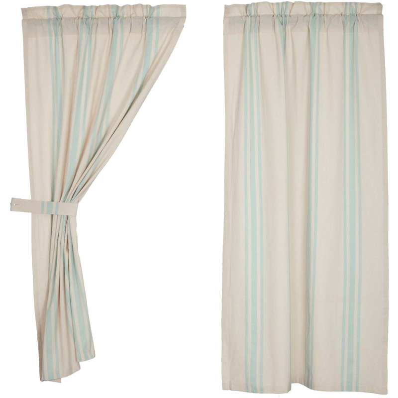 Paire de rideaux obscurcissant avec passe-tringle 100% coton Tana, Aqua, l 36 po x L 63 po