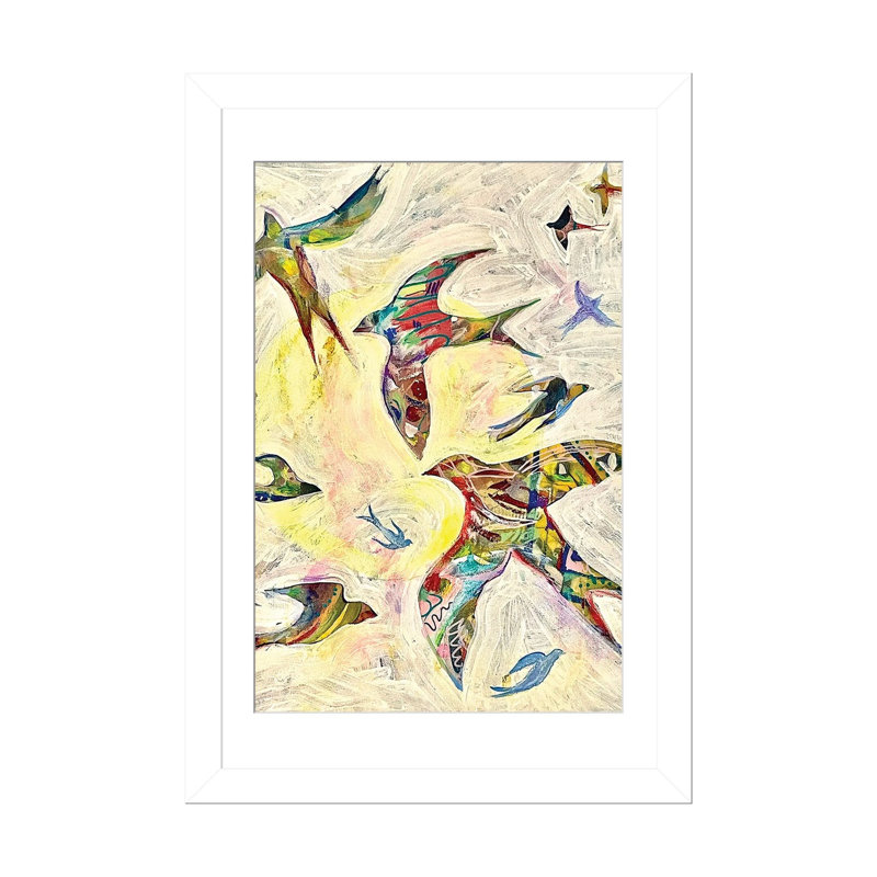 «Flight», impression d'art mural encadrée, 24" x 16", Framed Paper, White