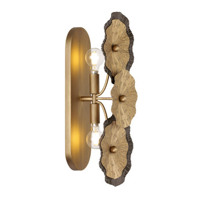 Lincoln 2-Light Wall Sconce in Distressed Gold and Bronze by Breegan Jane