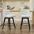 007-360° Swivel Bar Stools Set Of 2-Modern 25" Counter Height Stools With Stain-Resistant Line&Button Tufted Back (No Including  Table)-2087685162