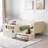 Archlebov Wooden  Daybed With Storage Shelves, Lockers, Study Desk And Matching Stool-1801517094
