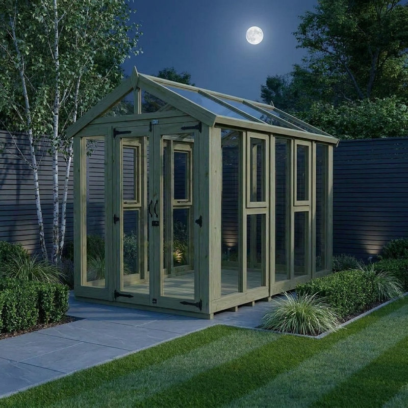 Total Sheds 6ft x 10ft Apex Glass Greenhouse - Horticultural Glass - Pressure Treated Timber - UK Manufactured