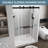 44-48 " W X 76 " H Double Sliding Frameless Shower Door 1/4" Tempered Glass With Explosion-proof Film , Stainless Steel Hardware, Matte Black-122760100